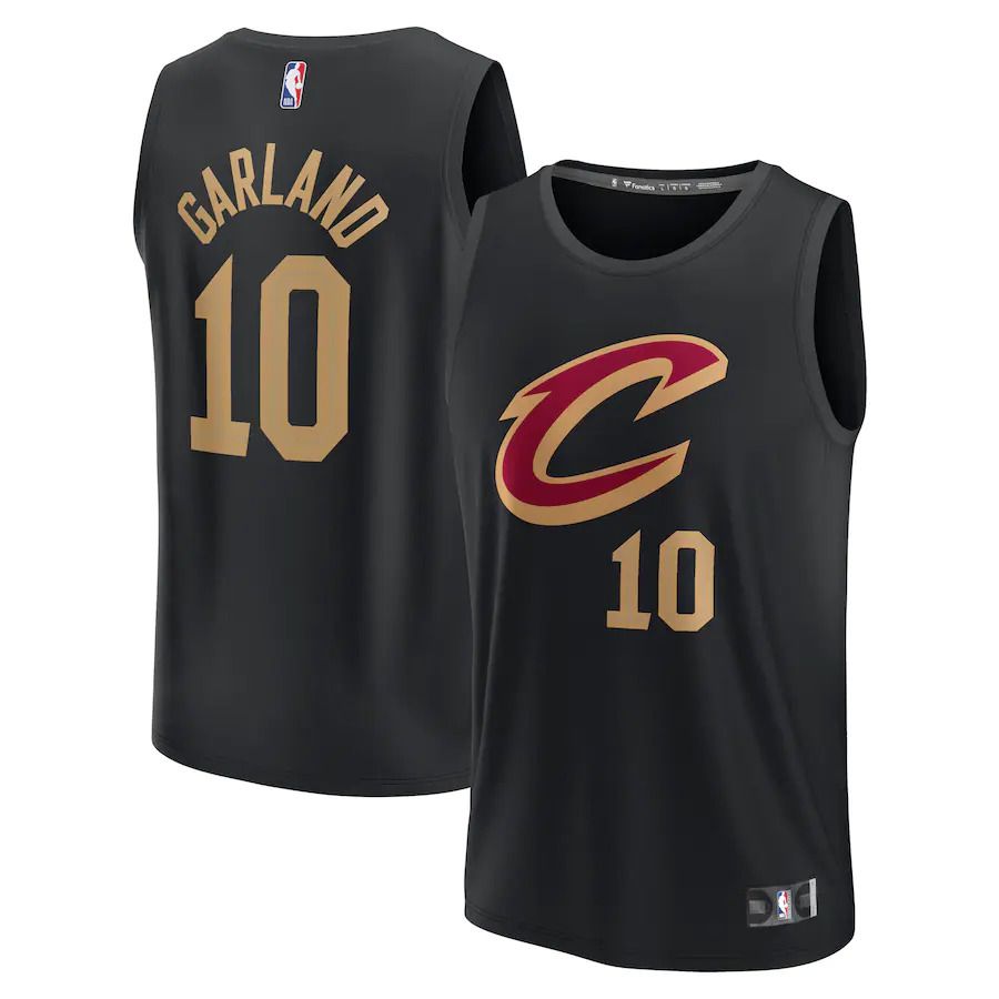 Men Cleveland Cavaliers #10 Darius Garland Fanatics Branded Black Statement Edition 2022-23 Fast Break NBA Jersey->cleveland cavaliers->NBA Jersey